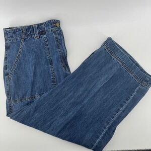 Jones Sport Womens Mom‎ Jeans Wide Leg Cropped Capri Jeans Sz 12 High Rise